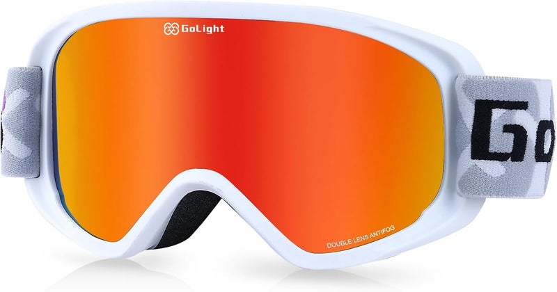 Golight Youth, Teen & Small-Face Adult Ski Goggles – Safe Fit for Small Faces, Anti-Fog Lens & UV400 Full Protection - Image 1